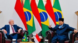 Presiden Republik Indonesia Prabowo Subianto Melakukan Pertemuan Tête-À-Tête Dengan Presiden Republik Federasi Brasil Luiz Inácio Lula Da Silva Di Istana Merdeka. (Dok. Setneg)