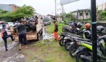 Operasi Gabungan Menertibkan Dua Mobil Dan Puluhan Motor Di Area Larangan Parkir Terowongan Mal Panakkukang, Jumat (5/12/2025).