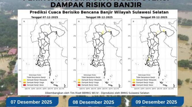 Bmkg Keluarkan Peringatan Dini Cuaca Berisiko Untuk Sulsel 7-9 Desember.