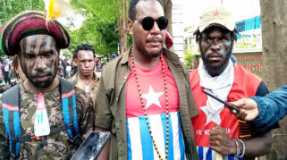 Andreas, Penanggung Jawab Aksi Saat Hari Peringatan Papua Barat Merdeka Di Makassar, Senin (1/12/2025).